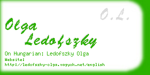 olga ledofszky business card